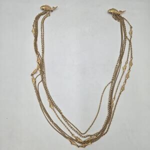 RARE Vintage Open Chunky Unusual KOI FISH Brooches Statement Necklace Chic